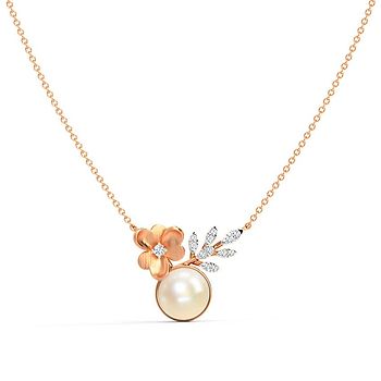 Periwinkle Pearl Diamond Necklace