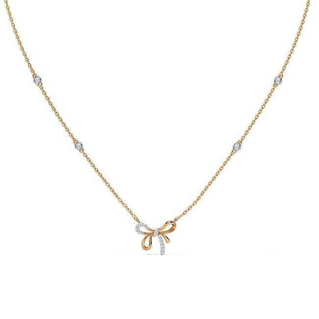 Diamond bow necklace shop