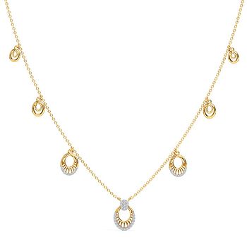 Hovering Ovate Diamond Necklace