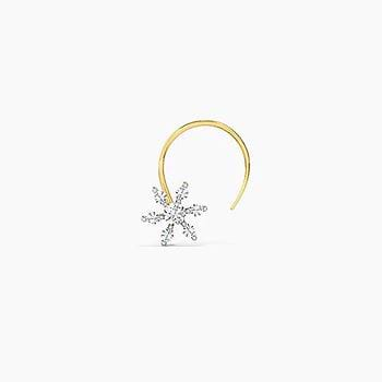 Flower Blossom Diamond Nose Pin