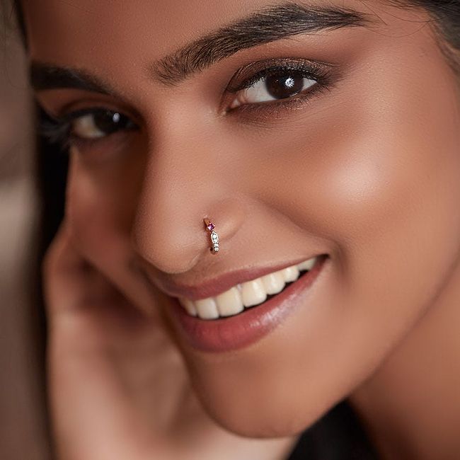 Gemstone nose stud sale