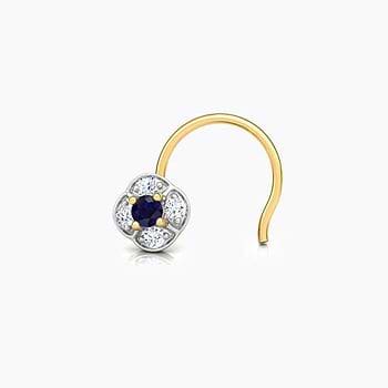 Kinjal Bloom Gemstone Nose Pin For Women