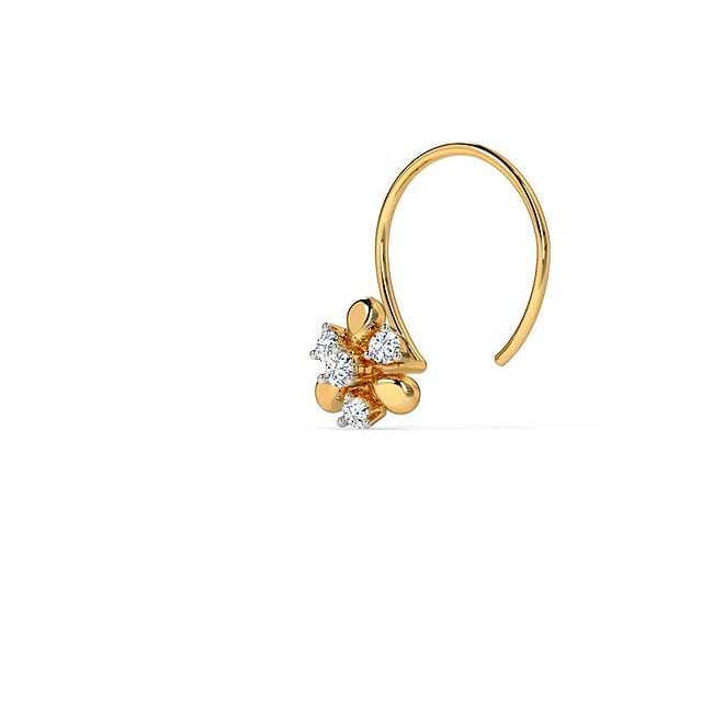 Senco gold and diamond nose pin top