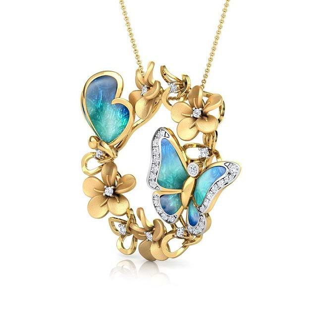 Caratlane butterfly pendant clearance