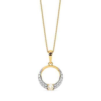 Meshy Circle Gemstone Pendant