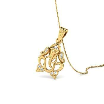 Om Ganesha Diamond Pendant