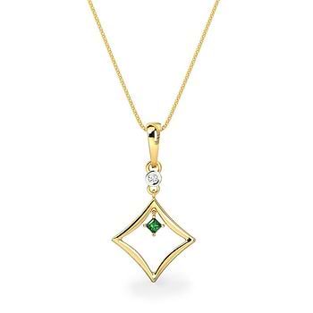 Princess-cut Emerald Gemstone Pendant