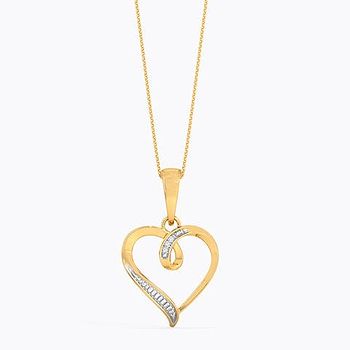 Twirl Heart Diamond Pendant