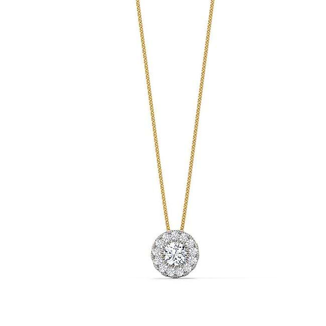 Round Diamond Halo Necklace in 18k White Gold – Bailey's Fine Jewelry