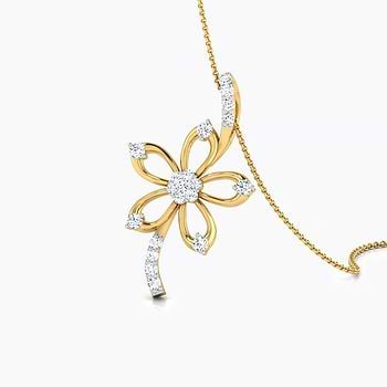 Lily Flower Diamond Pendant