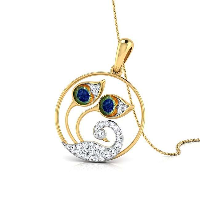 Peacock diamond pendant hot sale