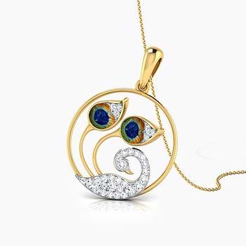 Encircled Peacock Diamond Pendant