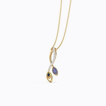 Entwined Peacock Gemstone Pendant For Women