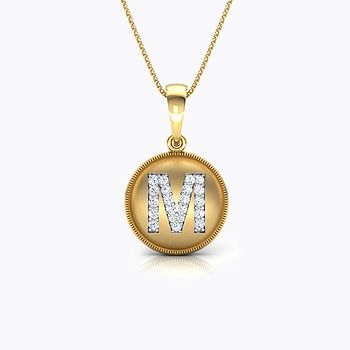 Alphabet M Diamond Pendant