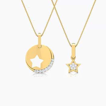 Starry Mother and Daughter Duo Diamond Pendant