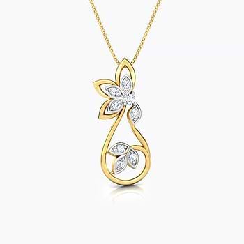 Glinting Petals Diamond Pendant