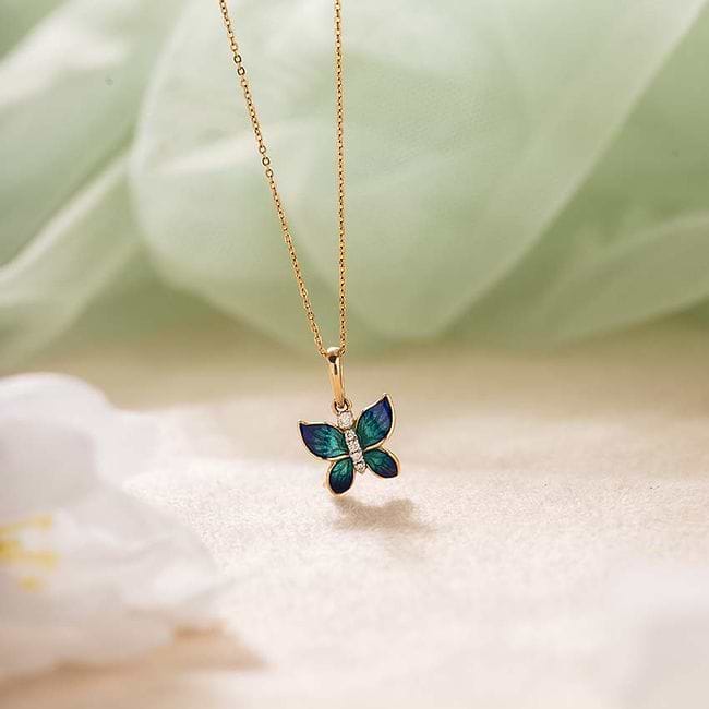 MULTI BUTTERFLY LARIAT NECKLACE