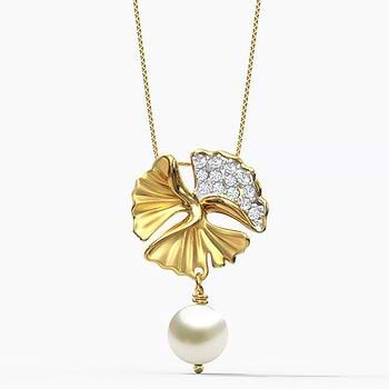 Exquisite Ginkgo Pearl Pendant