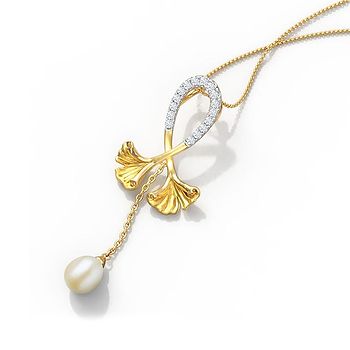 Delightful Ginkgo Pearl Pendant