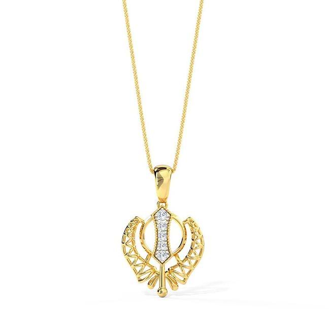 Gold Pendant Khalsa Locket Buy PC Jeweller Khalsa 22 Kt Gold