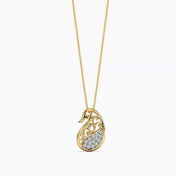 Stylish Paisley Diamond Pendant