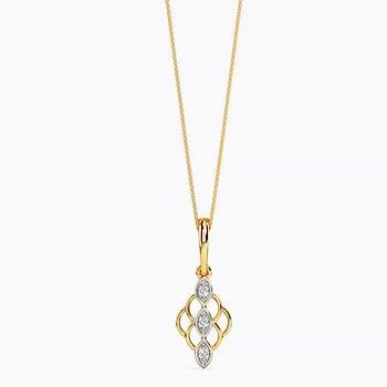 Glittery Scallop Diamond Pendant