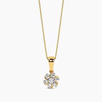Swirly Petal Diamond Pendant