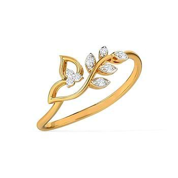 Classic Leaves Diamond Ring