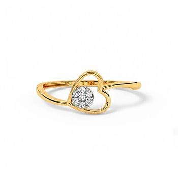 Wavy Heart Diamond Ring