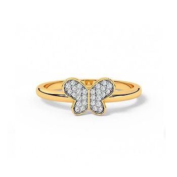 Glowy Butterfly Diamond Ring