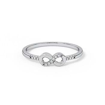 Tiny Infinity Diamond Ring
