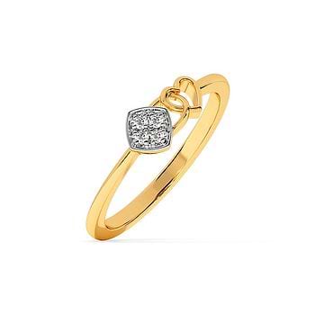 Globe Heart Link Diamond Ring