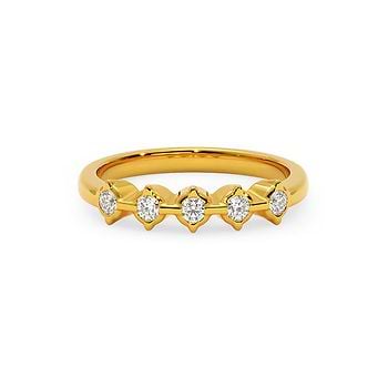 Linear Pave 22KT Diamond Ring