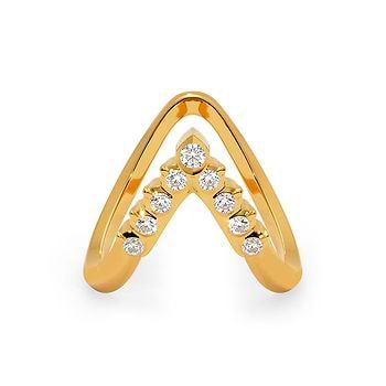 V Contour 22KT Diamond Vanki Ring