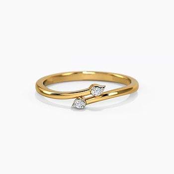 Duo Leaf Diamond Ring