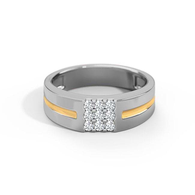 14K Yellow Gold Yellow White Round Diamond Ring For Men 2.65 Ct 000821