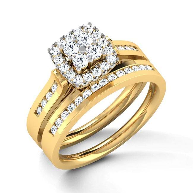 Shop Dazzle Diamond Bridal Ring Set Online CaratLane US