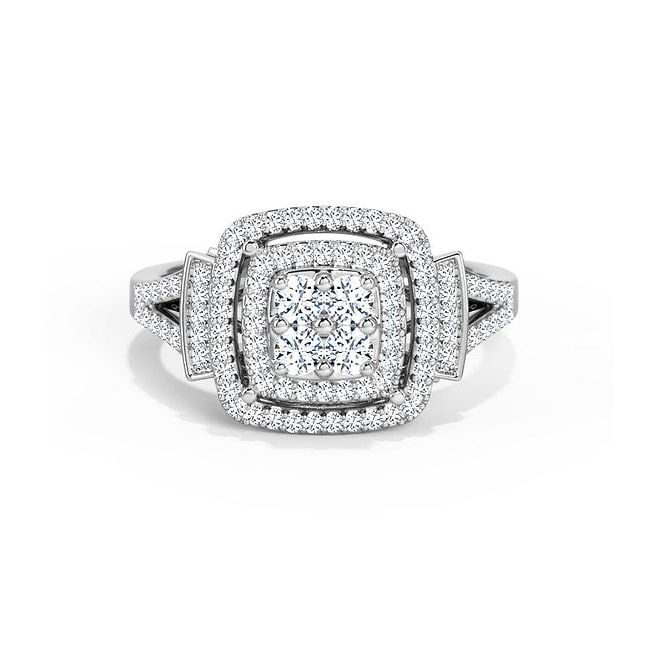 Square diamond platinum ring online
