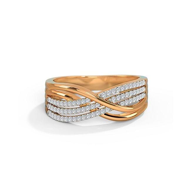 Shop Stylish Weave Diamond Ring Online | CaratLane US