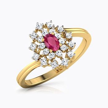 Kapittha Oval Ruby Diamond Ring