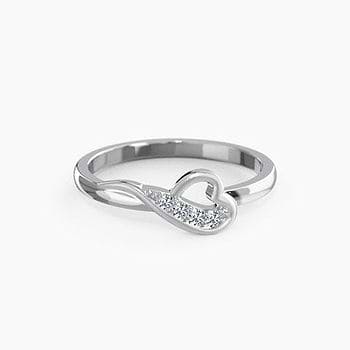 Entwined Heart Platinum Ring