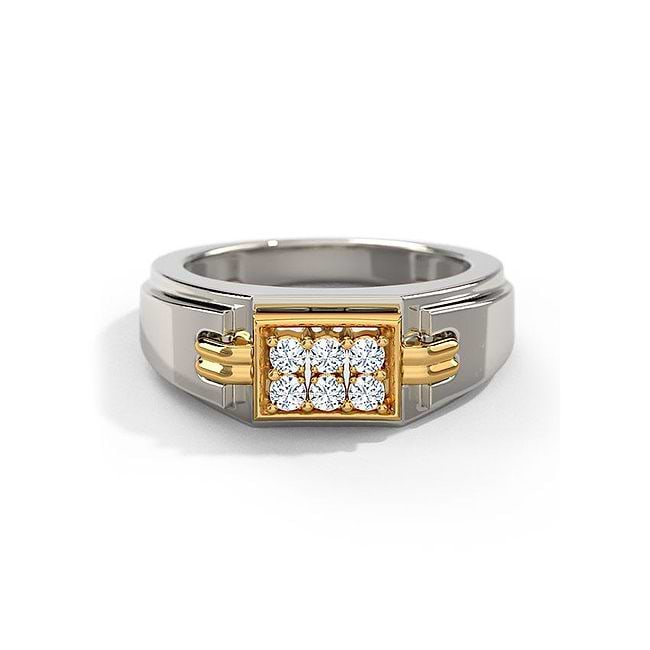 Buy Yellow & White Gold Rings for Men by Pc Jeweller Online | Ajio.com
