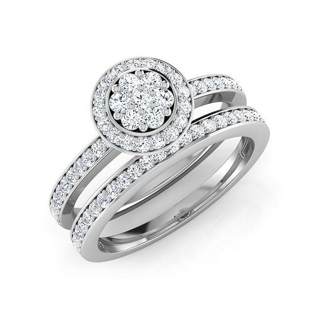 Buy Sora Diamond Bridal Ring Set Online | CaratLane