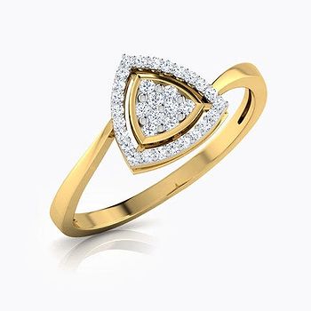 Daisy Triangle Halo Diamond Ring