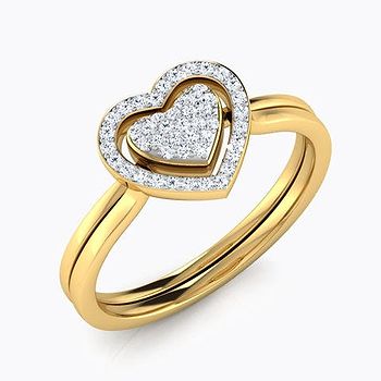 Tyra Heart Ripple 3 in 1 Diamond Ring