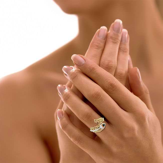 Shop Peacock Feather Diamond Ring Online CaratLane US