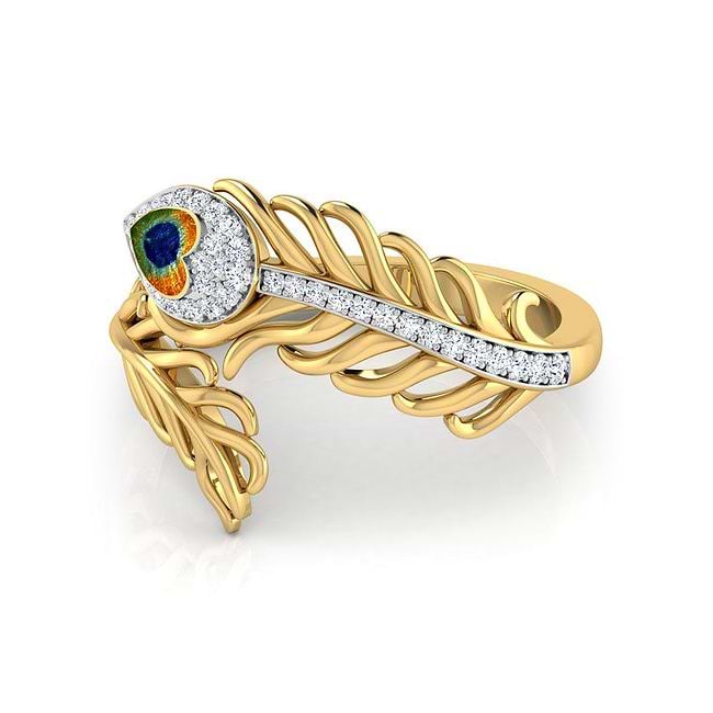 Shop Peacock Feather Diamond Ring Online CaratLane US