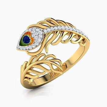 Peacock Feather Diamond Ring