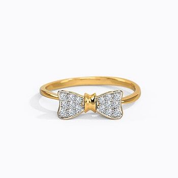 Cute Bow Diamond Ring