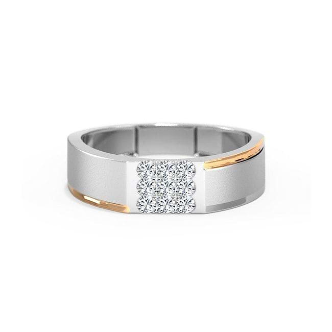 Men's Princess-Cut Solitaire Diamond Step Ring in Platinum (.06 ct. tw.)